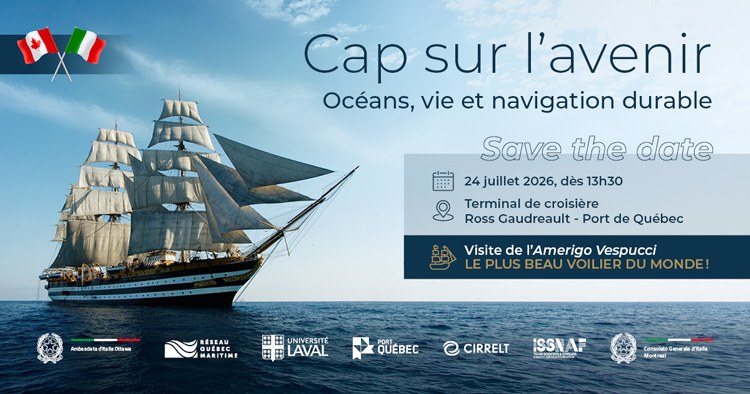 Visuel d’annonce de Cap sur l’avenir – Océans, vie et navigation durable, Port de Québec, 24 juillet 2026.