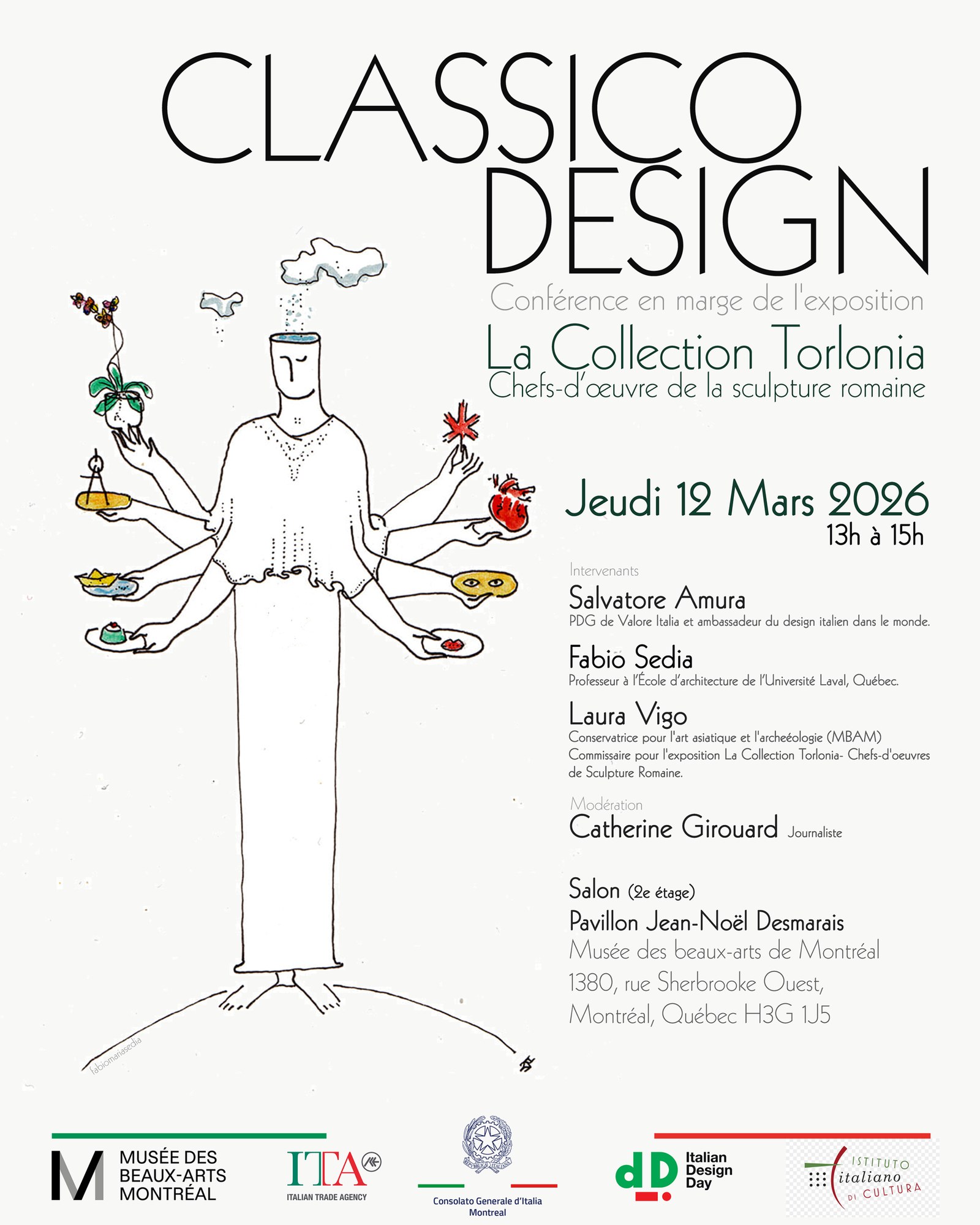 Affiche de Classico Design, Musée des beaux-arts de Montréal, 12 mars 2026.